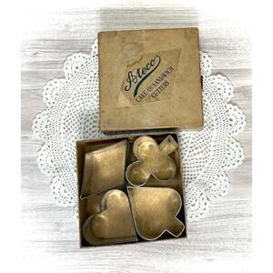 VTG ATECO Cake & Sandwich Cutters - Card Suits, Poker ♦️♣️♥️♠️ Bridge + Box